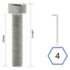 Vis de jante cotée 19 mm sous tête et 24 mm hors tout avec une clé Allen de 4 mm Vis de jante cotée 19 mm sous tête et 24 mm hors tout avec une clé Allen de 4 mm