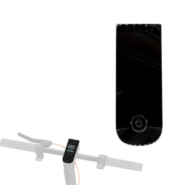 Cache d'écran Xiaomi Electric Scooter 6 Lite, face avant noire laquée avec bouton d'alimentation intégré