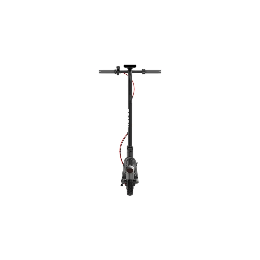 NAVEE V45i — vue de face sur la roue avant et le guidon