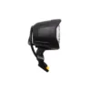 Phare avant Kukirin G2 Pro vu de profil, boîtier noir et support à platine orientable