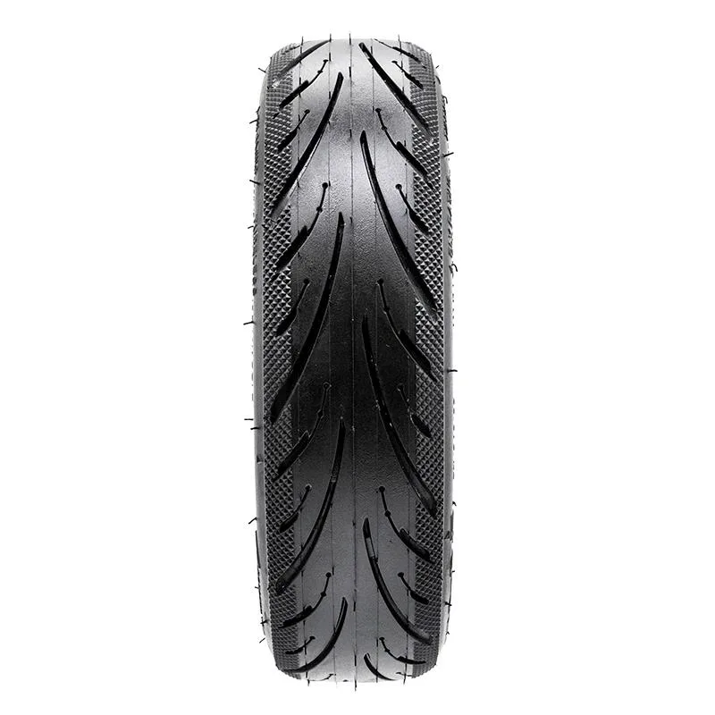Pneu tubeless 60/70-6,5 à gel anti-crevaison, bande de roulement vue de face, profil route