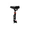 Siège Kukirin G2 Pro vu de profil, assise noire et suspension à ressorts en position d’utilisation