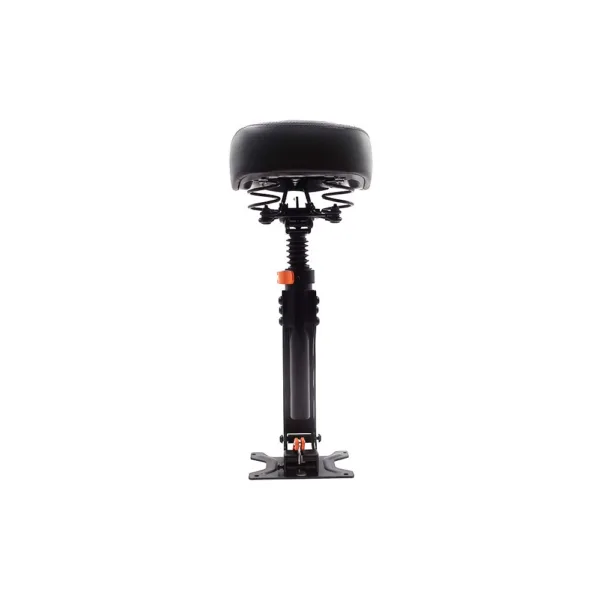 Siège Kukirin G2 Pro vu de face, les deux ressorts de suspension sous l’assise