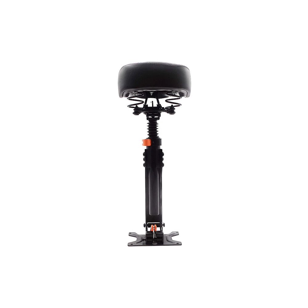 Siège Kukirin G2 Pro vu de face, les deux ressorts de suspension sous l’assise