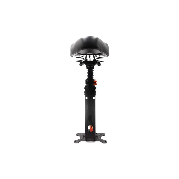Siège Kukirin G2 Pro vu de face, platine de fixation et levier de pliage à came