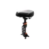 Siège Kukirin G2 Pro vu de trois quarts, collier de serrage rapide et bras de fixation à platine