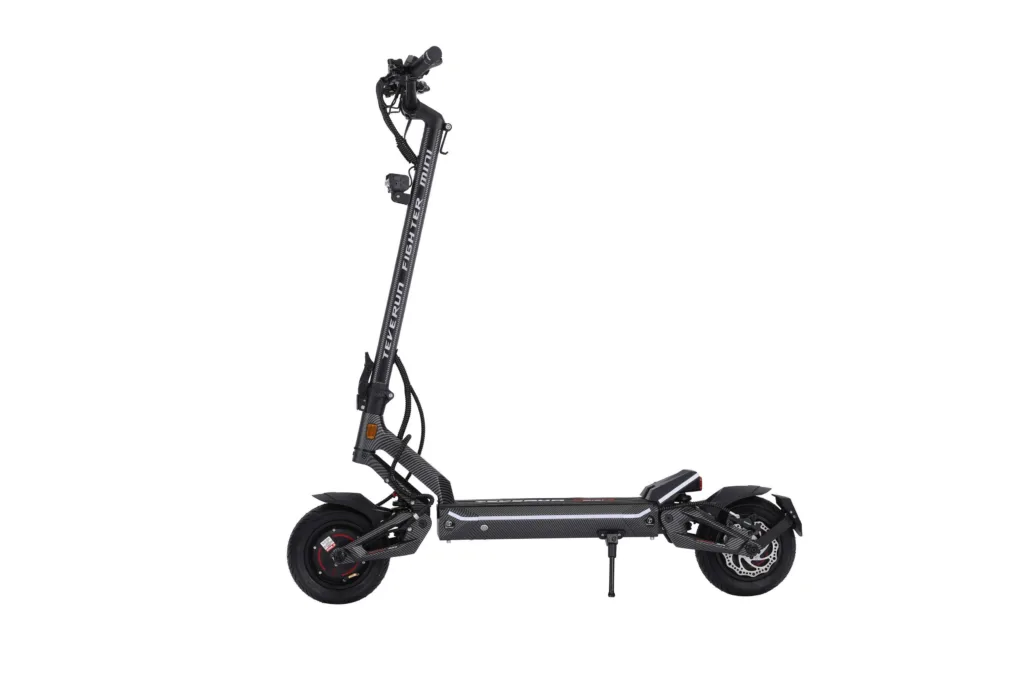 Teverun Fighter Mini Pro entièrement dépliée, vue de profil complet