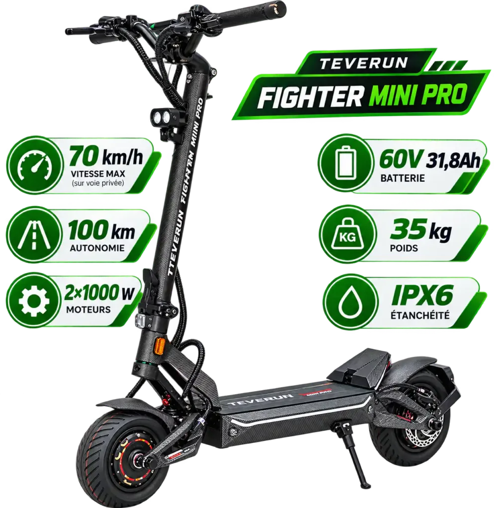 Teverun Fighter Mini Pro — trottinette électrique 60 V 31,8 Ah